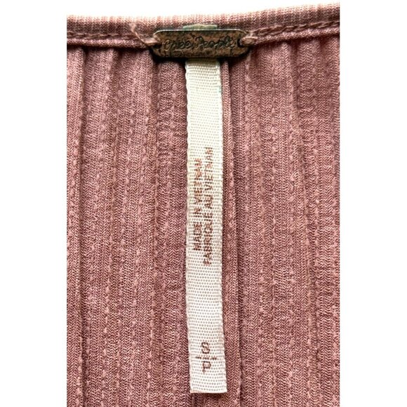 Free People Cant Help It Pleated Dress Oversized Pink V-Neck Long Sleeve Size S - Picture 5 of 9